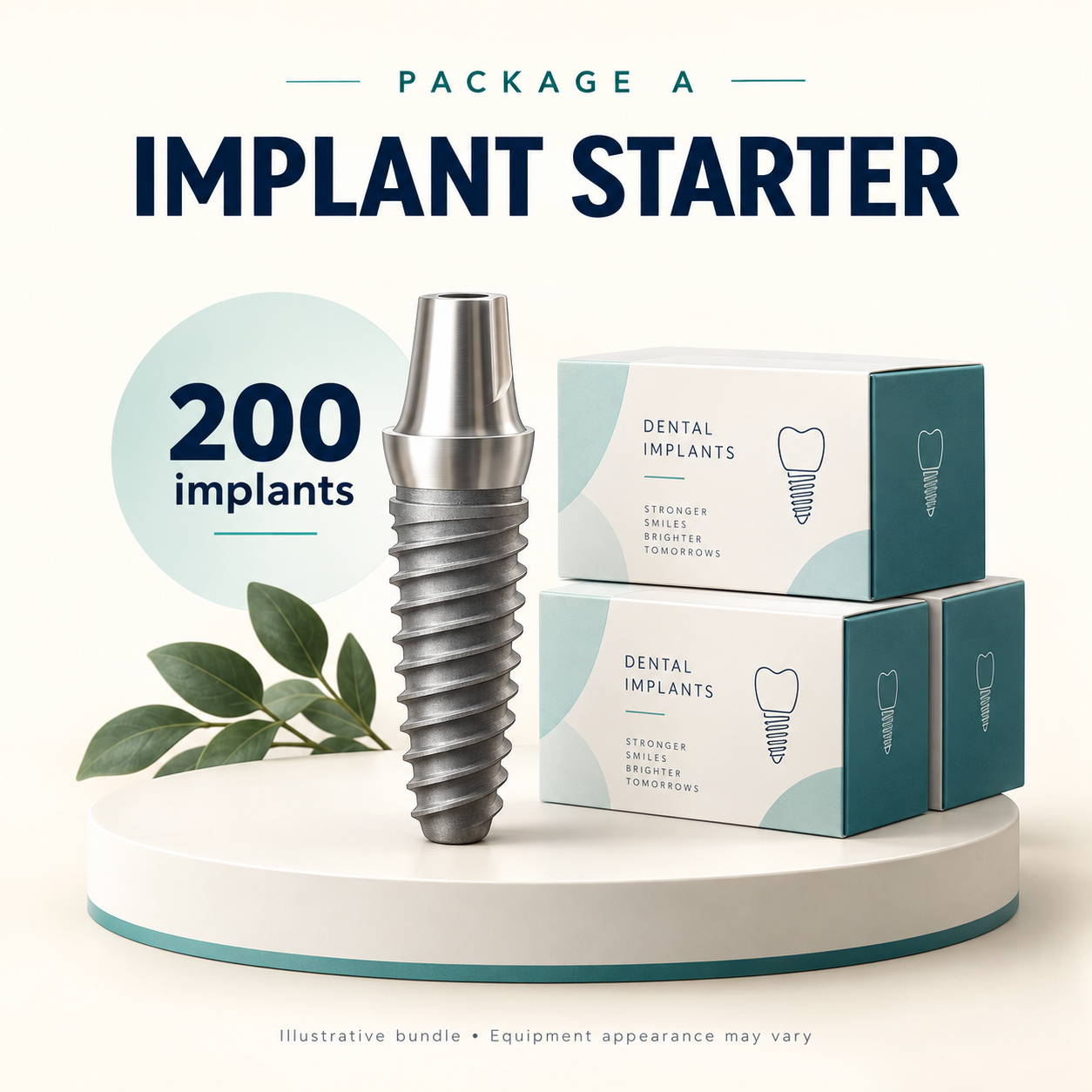Illustrative 200-implant starter bundle